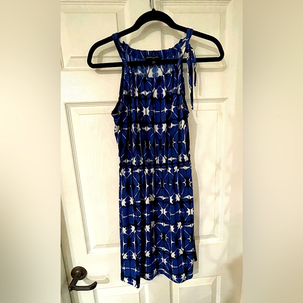 Banana Republic Medium Petite Blue Pattern Halter Dress